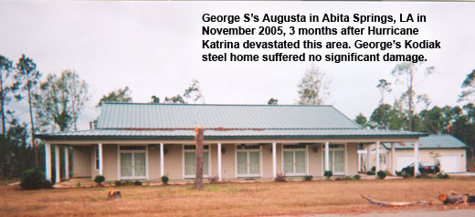 Steel home after Hurricane Katrina